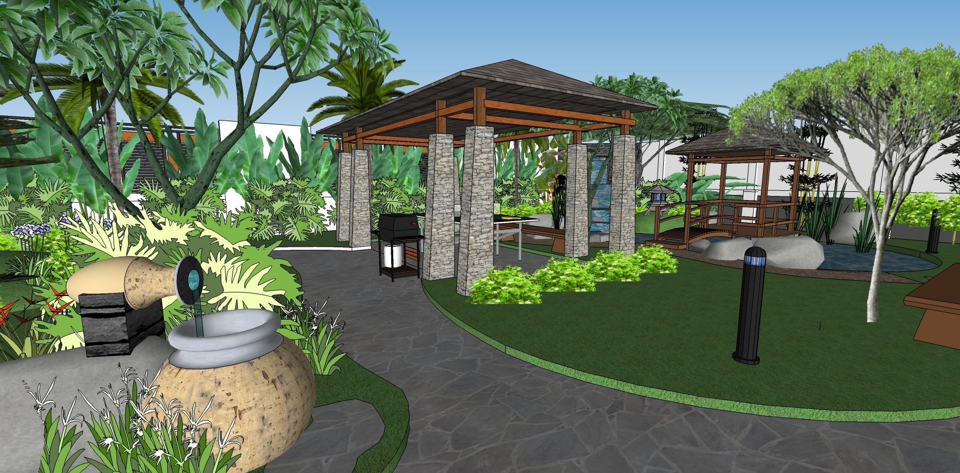640 Desain Taman Tropis Depan Rumah Terbaru